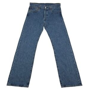 Levi' 501 Jeans Mens 32x32 Blue Medium Wash Button Fly Denim